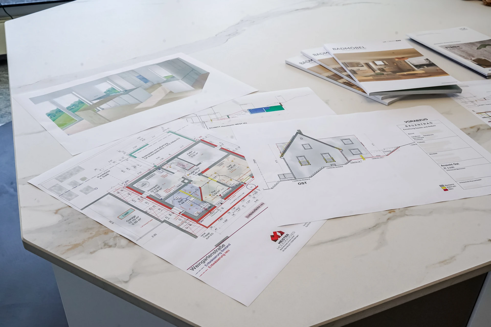 Grundriss und Planunterlagen für eine Küchenplanung